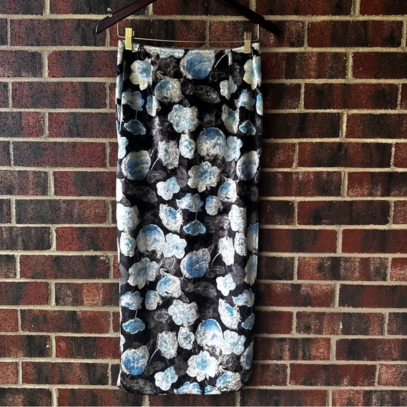 SM Vintage Velvet Floral Midi Skirt 90s Y2K Grunge Whimsigoth Fairy Grunge - Picture 1 of 9